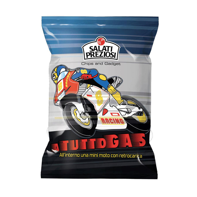 Chips Patatine con Sorpresa Mini Moto Salati Preziosi - 25gr 24Pz