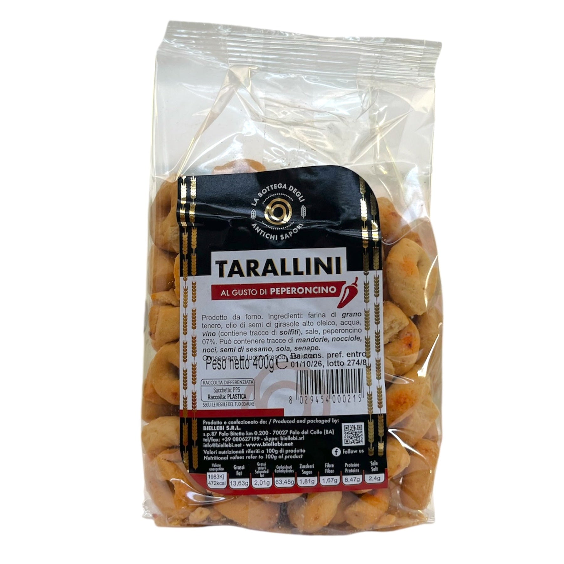 Taralli Peperoncino 400g. - La Bottega degli Antichi Sapori